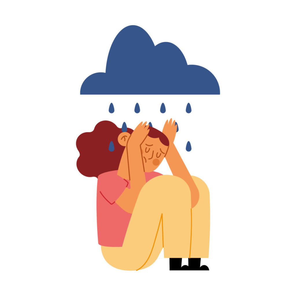 Ilustração de mulher com depressão