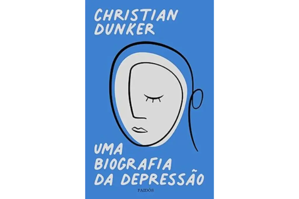 Capa do livro "Uma Biografia da Depressão" de Christian Dunker, com um design simples e impactante, refletindo a complexidade do sofrimento psíquico.